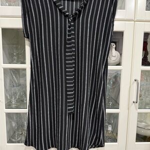 Black and White Striped Women's Dress/Coverup